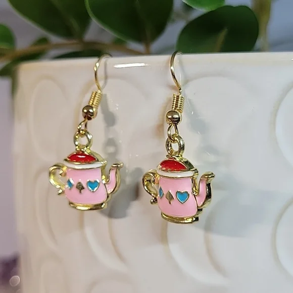 Teapot Drop Earrings - Picture 3 of 4